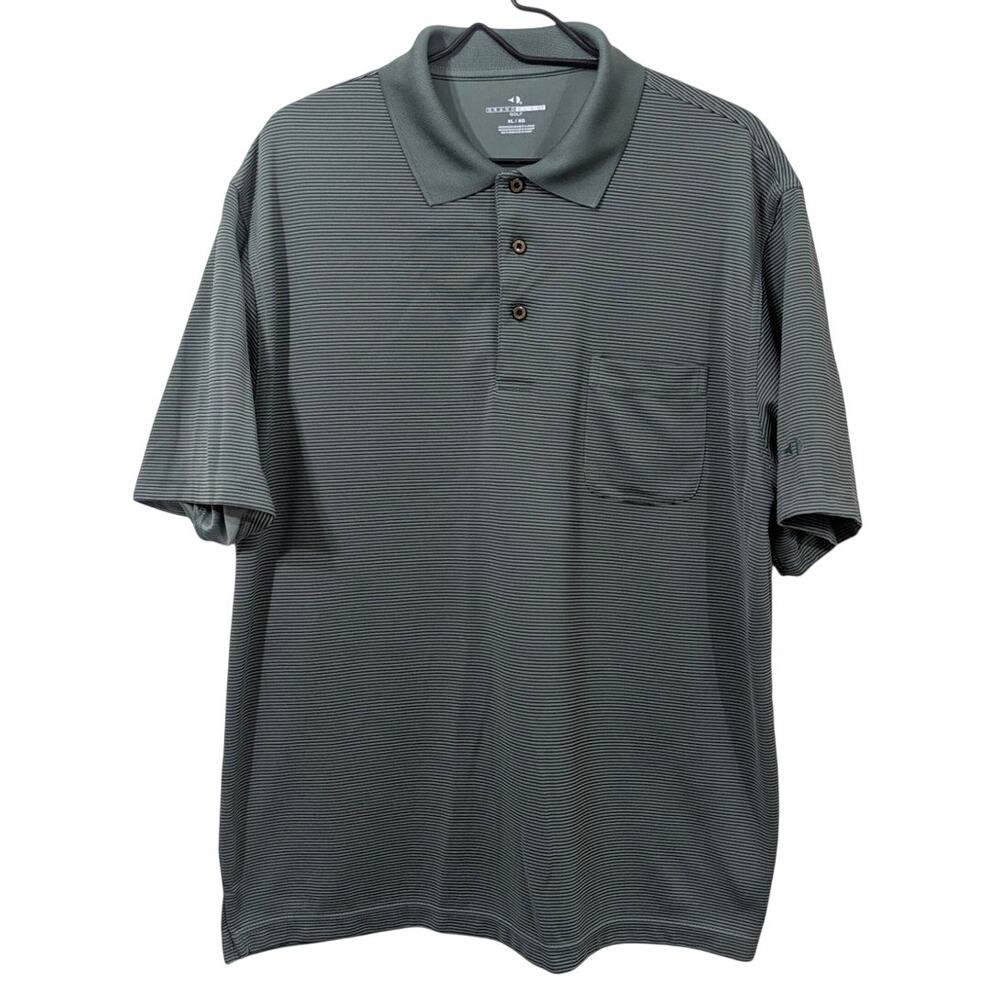 Grand Slam Golf Green Black Striped Gold Polo Mens XL